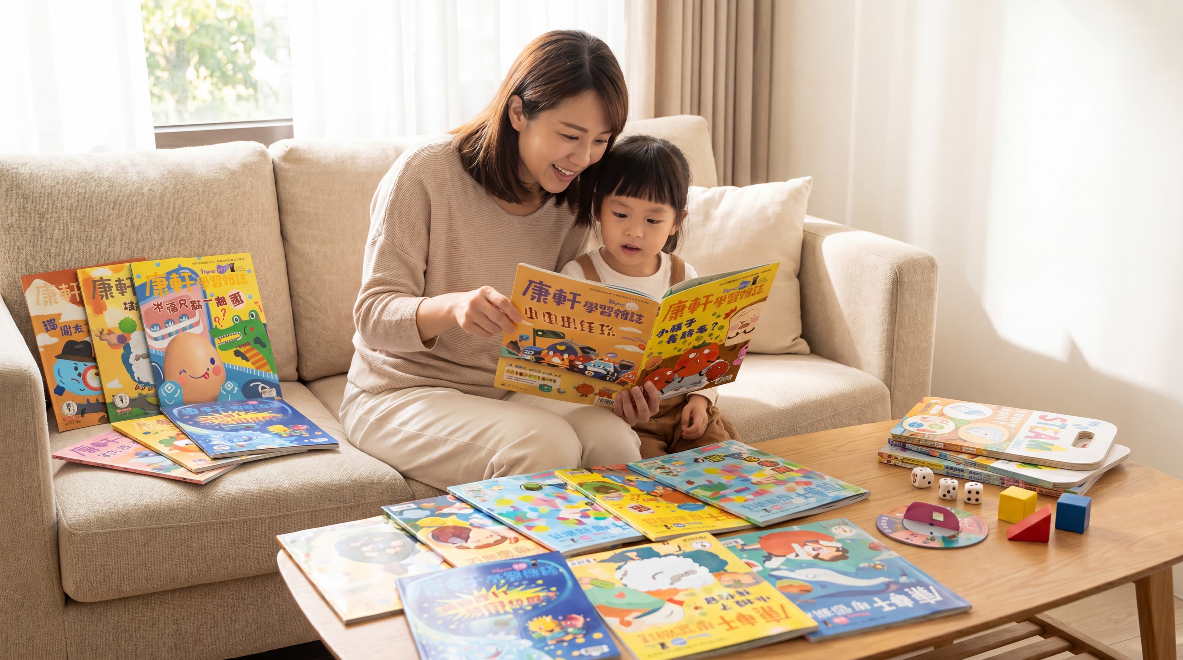 康軒雜誌與童書示意照片